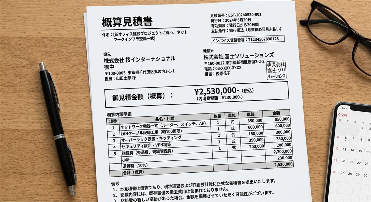 概算見積書のサンプル